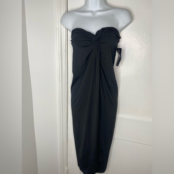 Swimsuits for All Elegant Black Strapless Beach Cover Up - Picture 1 of 8